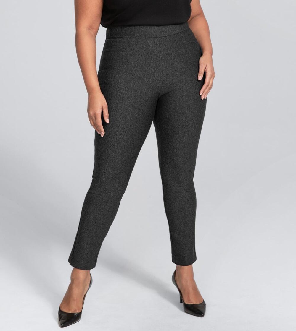 Honeylove High-Rise Charcoal Gray Tummy Sculpting Ponte EverReady Pants LARGE